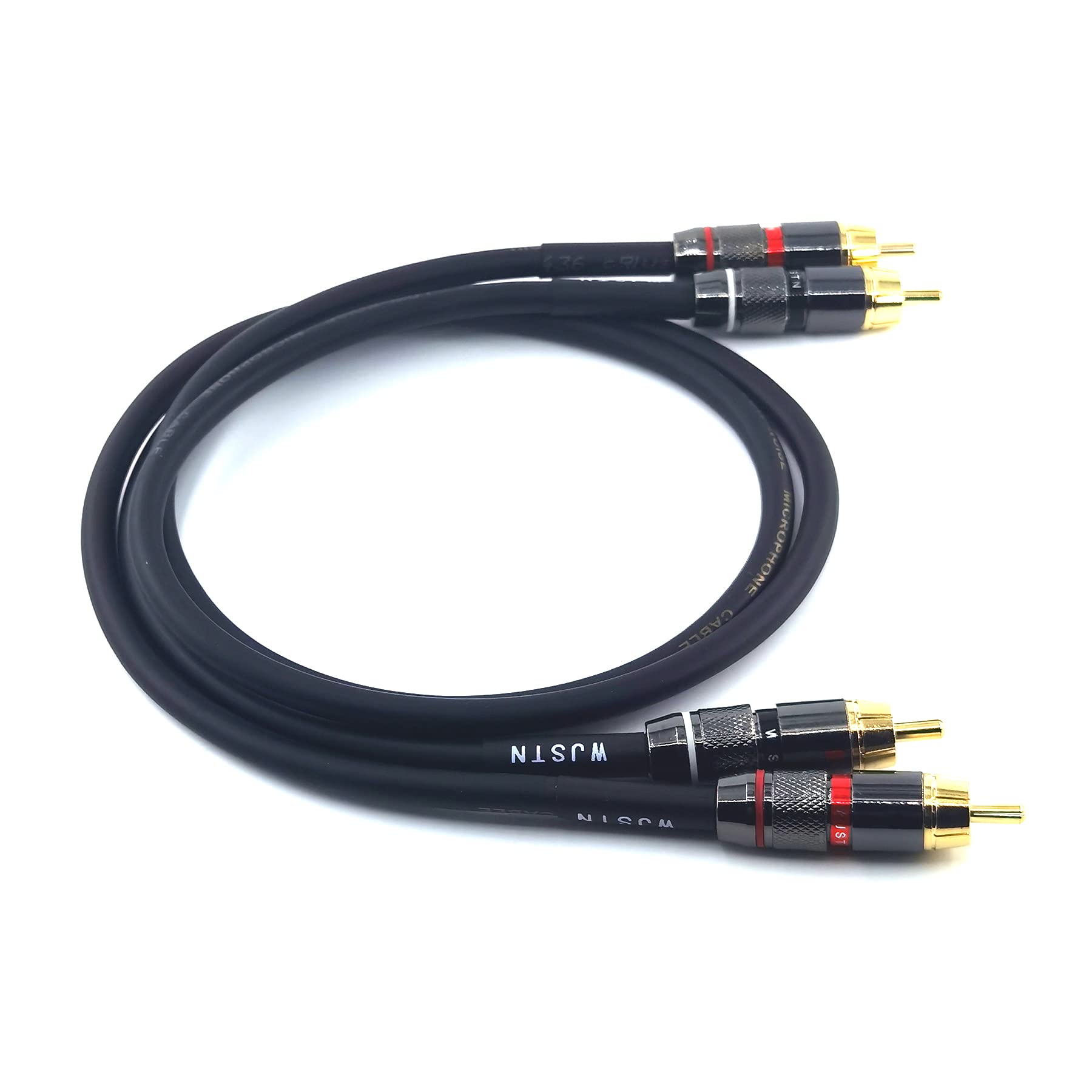 WJSTN RCA Male to RCA Male Stereo Audio Cable,Suitable for Home Theater, Amplifier, HDTV, Game Console, Hi-Fi System. 2Pack 2Feet