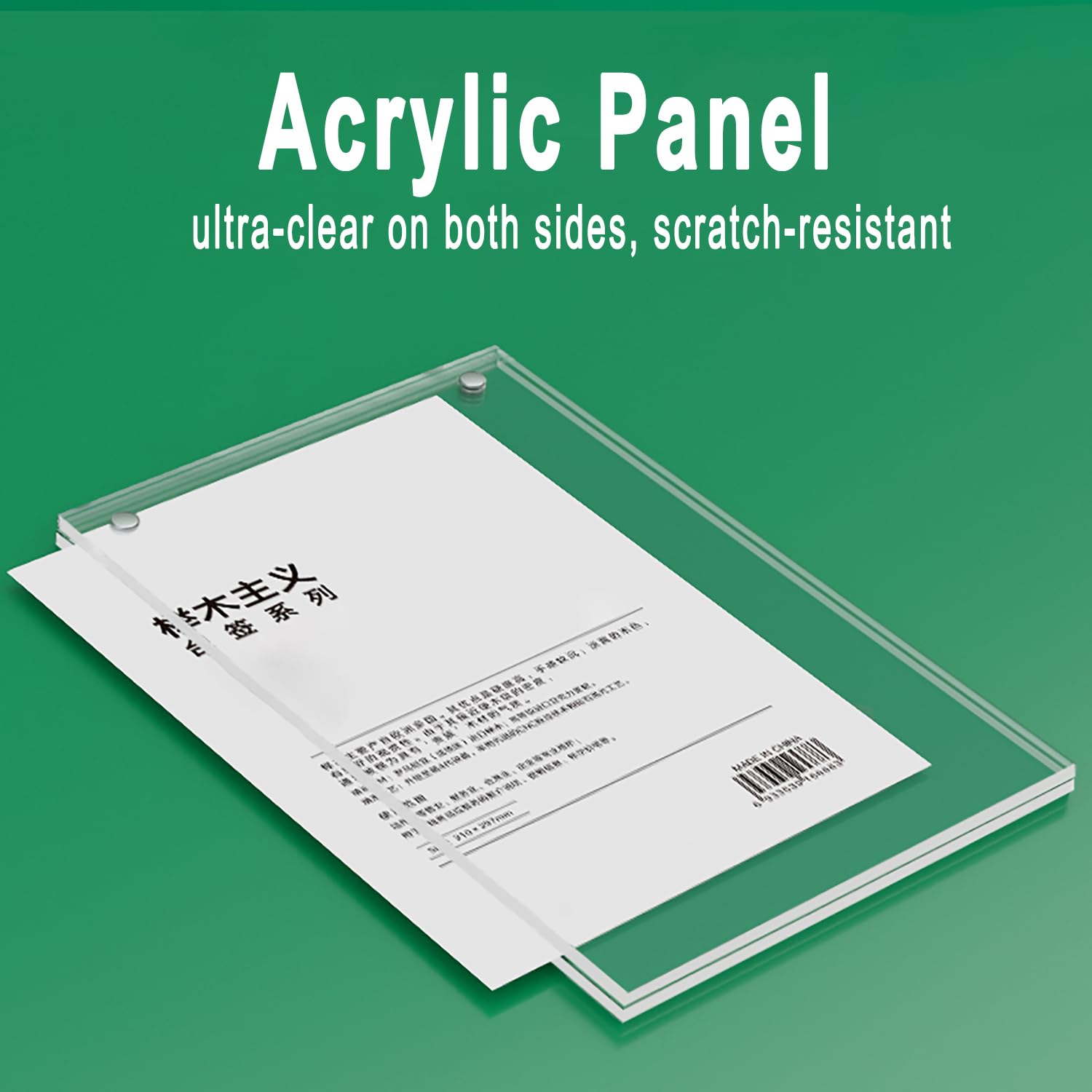 Aufsteller A3 mit Holzsockel,Doppelseitiger Acryl Tischaufsteller,Vertikal Preisschilder Aufsteller,für Restaurants,Cafés und Büros,297x420mm
