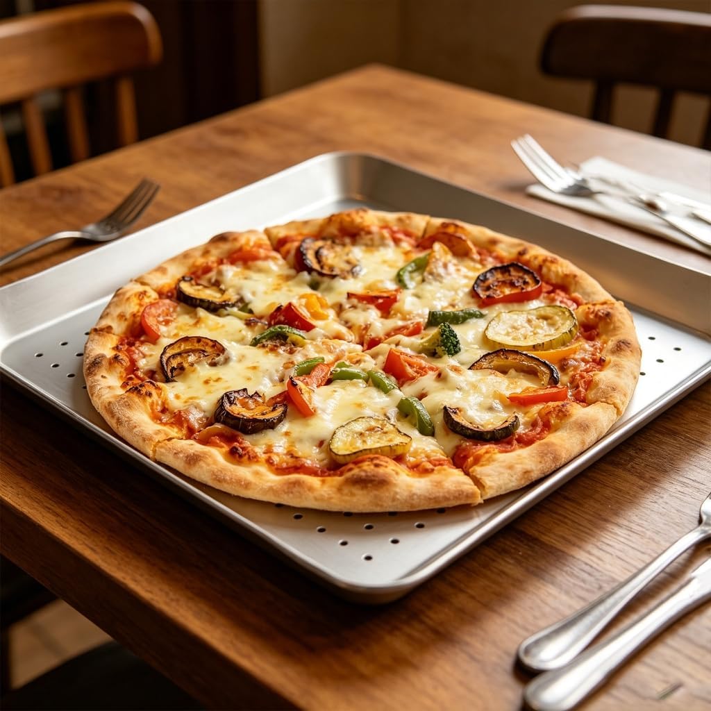 Large Aluminum Alloy Pizza Tray Easy To Clean Nonstick Baking Pan For Oven