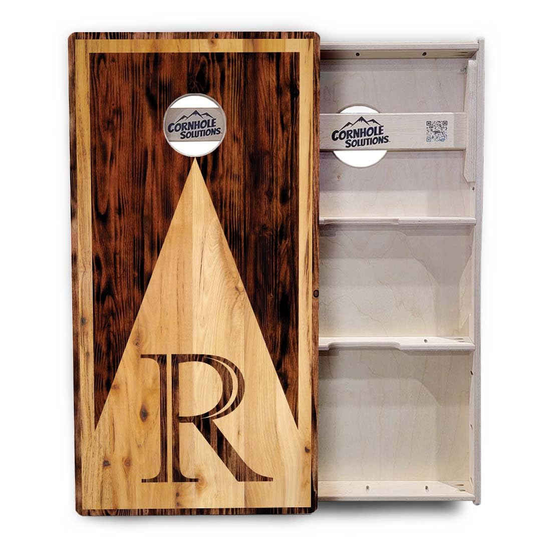 Cornhole Solutions PRO Tournament Cornhole Boards – Regulation 4ft x 2ft Professional Set – 3/4" Baltic Birch Plywood – Wooden Triangle Letters – Corn