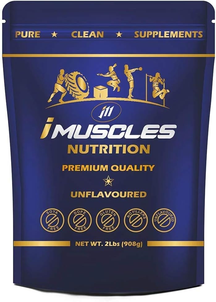 iMuscles Nutrition - 100% Pure Whey Protein isolate 90% (USA Made) - Raw, Unflavoured - (2lbs/908gm)