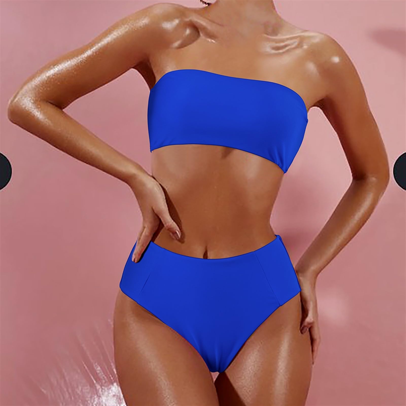 Bikini Sexy da Donna Costume da Bagno A Vita Alta Push Up Beachwear Costumi da Bagno Costumi da Bagno Bikini A Fascia Brasiliano Donna (Color : B3388RG, Size : S)