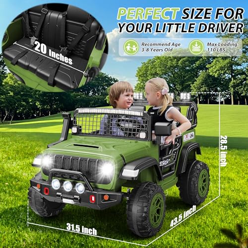 Hikole 2 Seater Ride on Car for Kids with Remote Control, XL 24 Volt Ride on Toys for Boys Girls Age 4 - Additional View