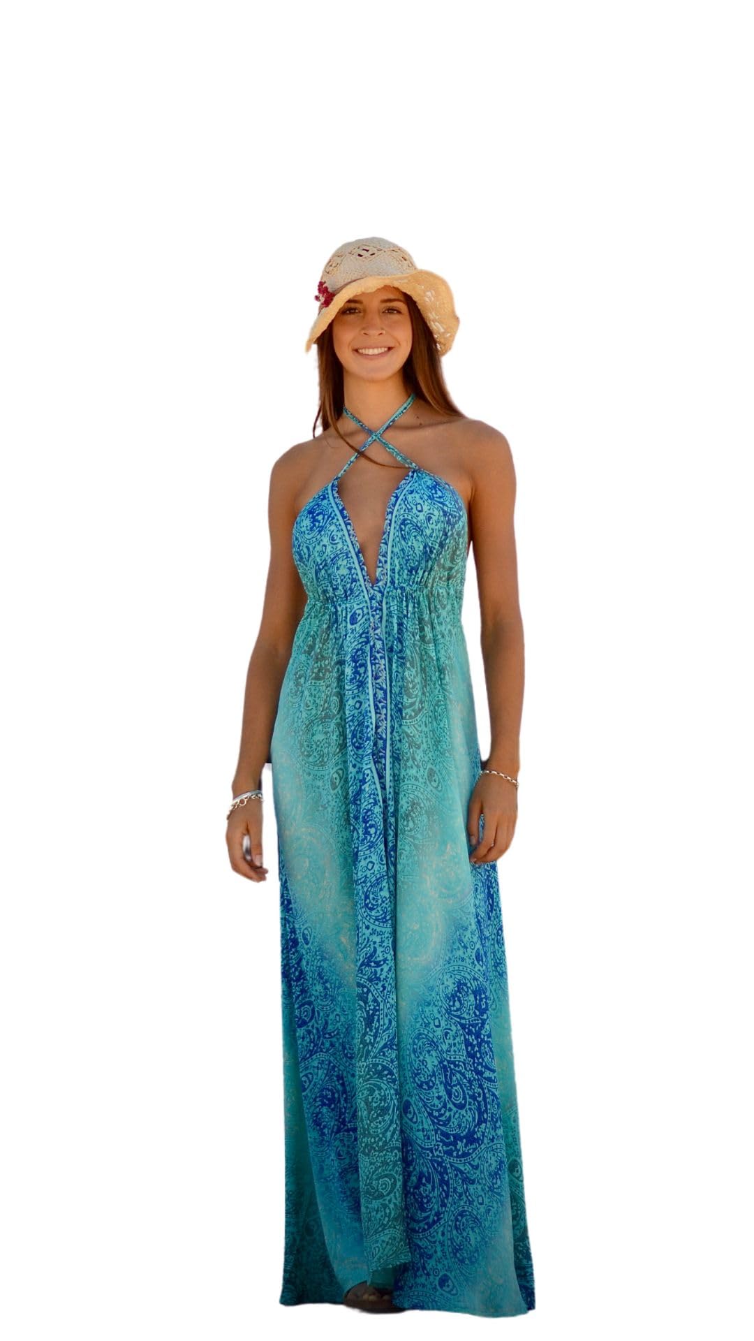 Arena Formentera Vestido Largo Bohemio Vestido de Verano Bohemio Vestido Largo con Escote Vestido Largo Boho de Verano Vestido Largo Bohemio Playa Vestido de Playa Largo Vestido Bohemio de Playa Vestido Bohemio