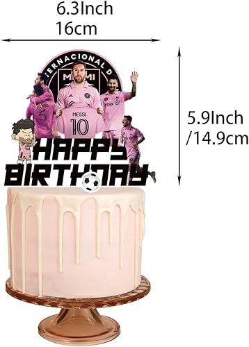 Miniatura 6 de Decoraciones de fiesta de cumpleaños de estrella de fútbol, suministros para fiesta de Miami, incluye mantel de mesa, telón de fondo de 5 x 3 pies,