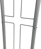 Vista 7 de FixtureDisplays® Atril, púlpito, podio para piso, diseño de cruz, acero y MDF - plata 119759