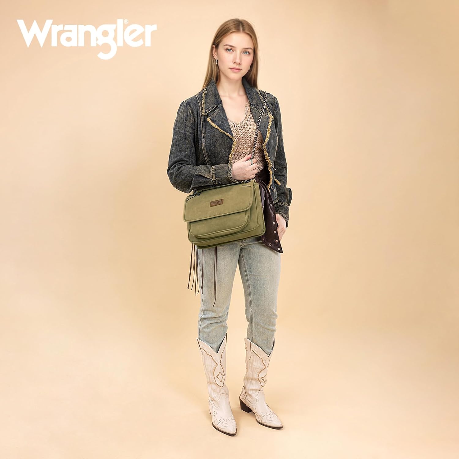 Wrangler Shoulder Bag for Women Retro Purses and Handbags Crossbody Bags with Chain Strap - Image 9