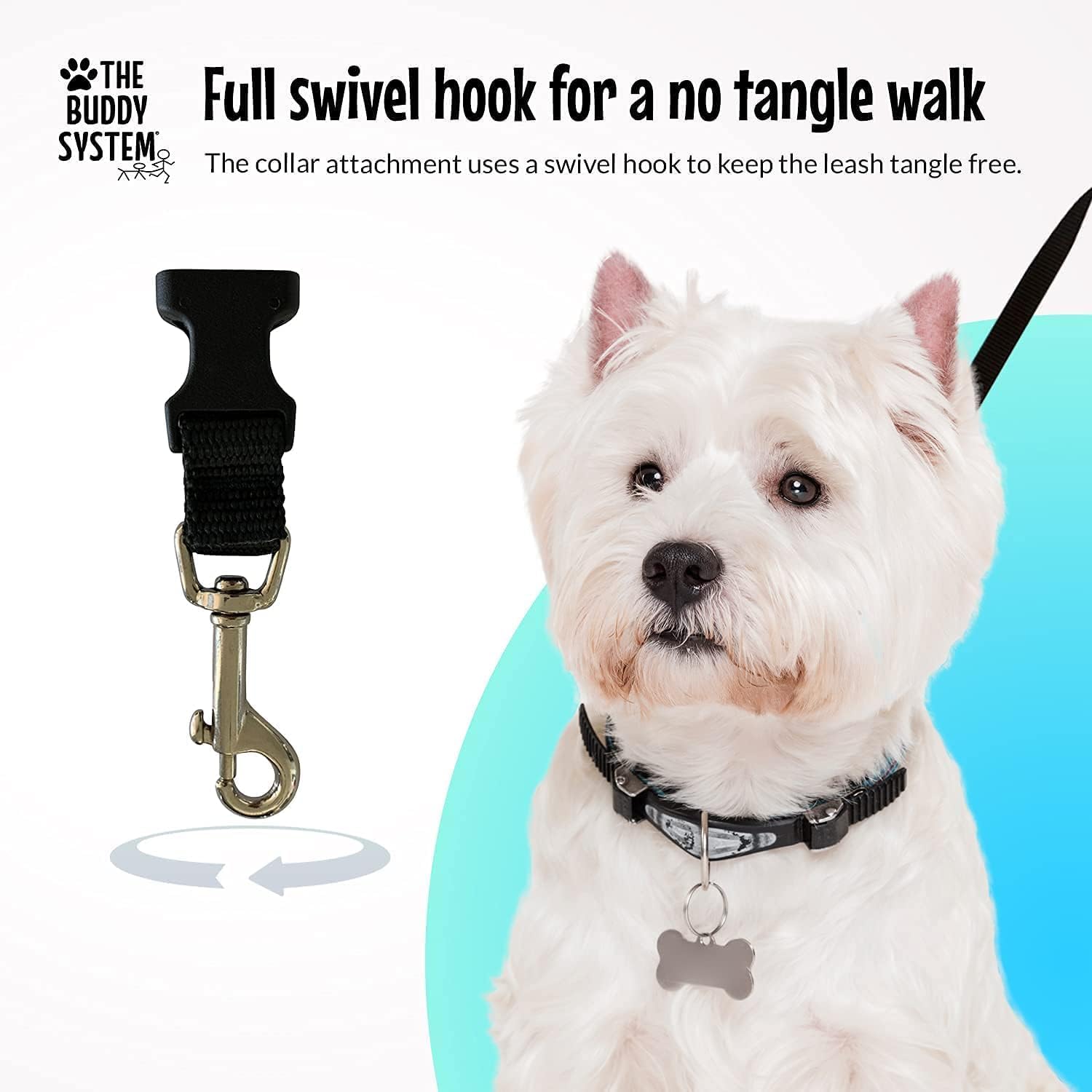 The Buddy System Hands-Free Dog Leash – Adjustable Waist Belt Leash for Running, Jogging, Training, and Service Dogs – Made in USA Black, Small Dog System, Regular Belt