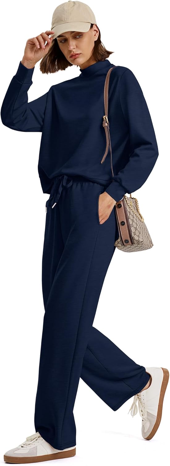 Sampeel Two Piece Sets for Women Mock Neck Matching Sets Loungewear Fall Clothes Travel Outfits Fashion 2025 XS-2XL - Image 3