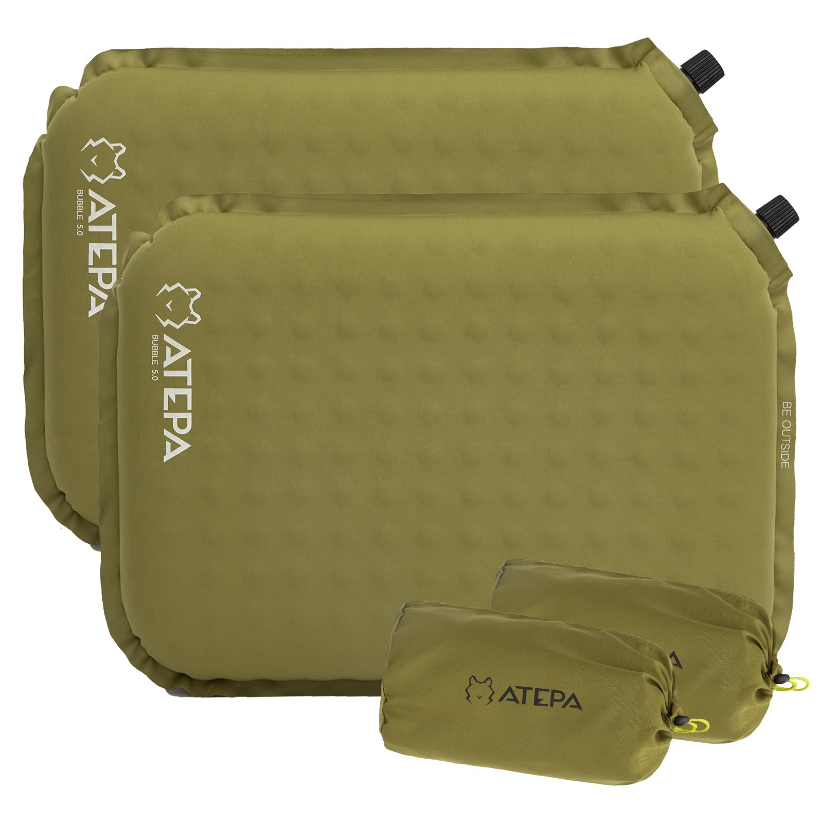 ATEPA Inflatable Stadium Seat Cushion, Self-Inflating Memory Foam Stadium Seats Bleacher Seat Chair Cushion Pad for Airplane Travel Backpacking Sports Events
