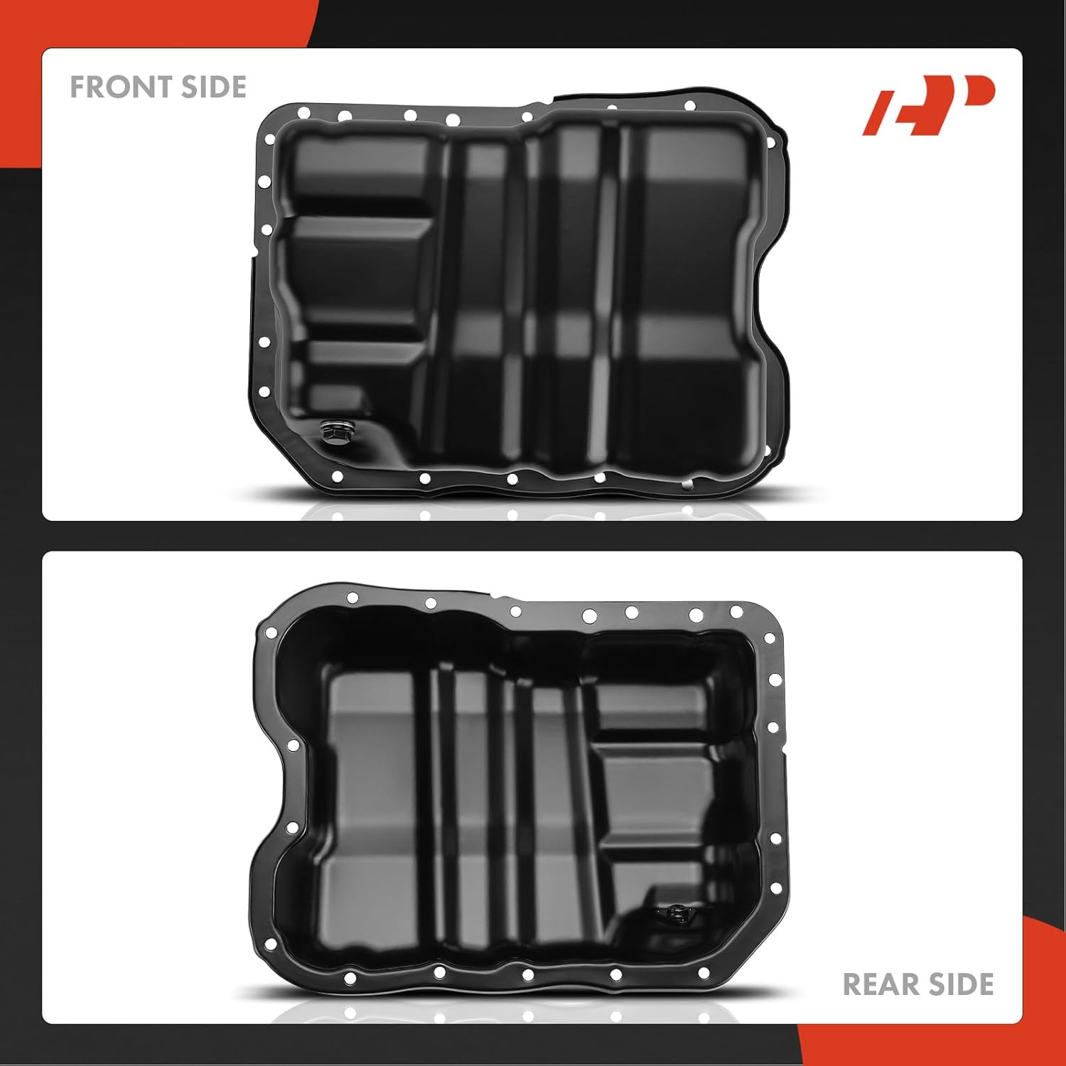 A-Premium Engine Oil Pan Sump with Drain Plug Compatible with Mitsubishi Lancer 2009-2017, Outlander 2008-2018, Outlander Sport 2012-2017, 2.0L 2.4L