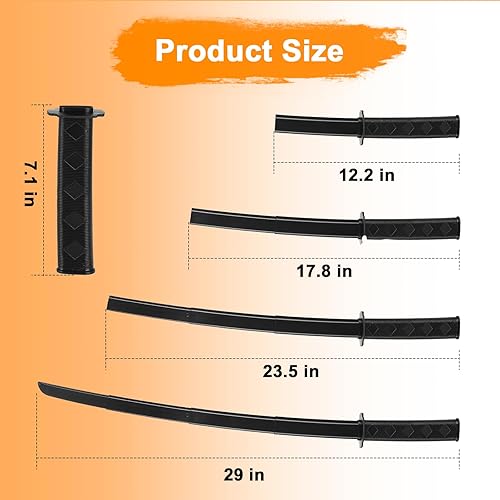 Miniatura 3 de 2 piezas de juguetes de espada samurái retráctil de gravedad impresa en 3D, juguete telescópico de plástico de espada Katana falsa, armas de artes