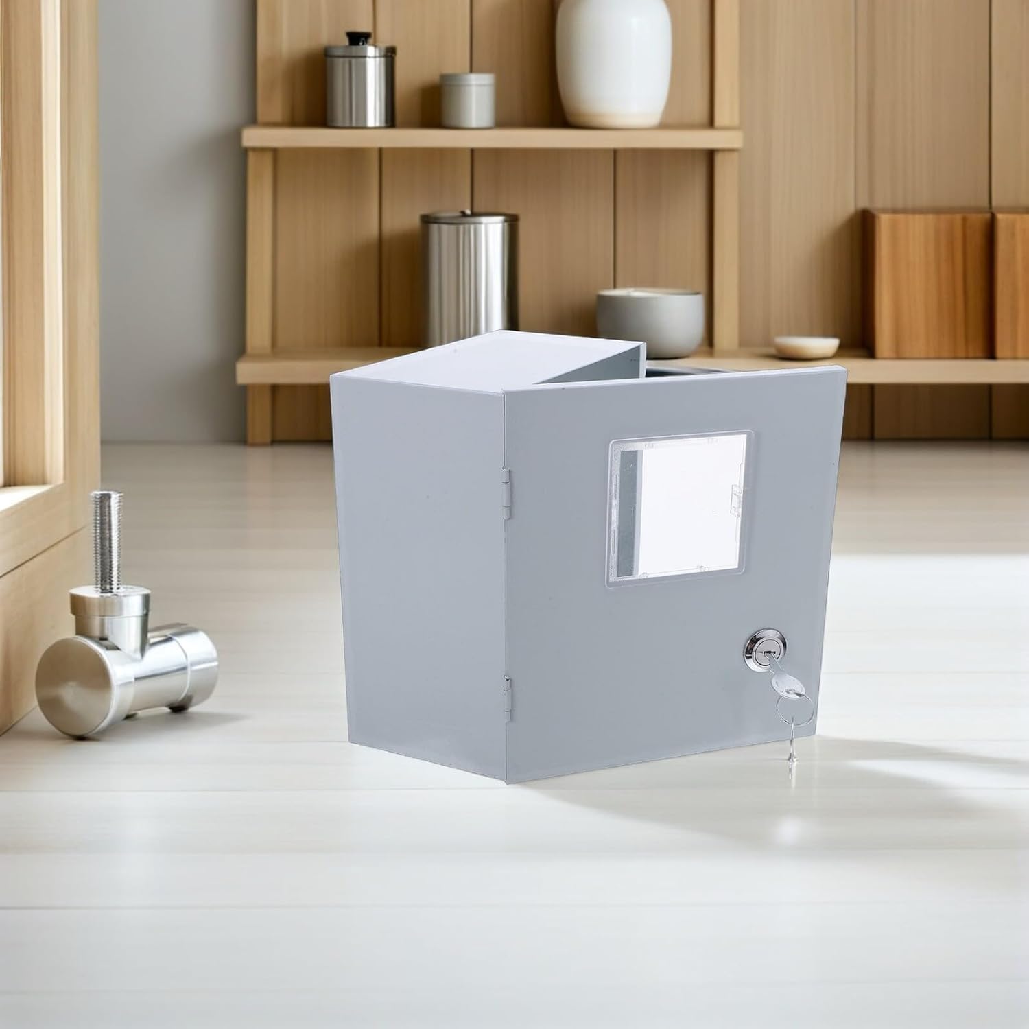 VALICLUD Outdoor Electrical Meter Box Cover Hollow Iron Case 155x180x100mm Weatherproof Electrical Panel Protection for Single-Phase Energy Meter