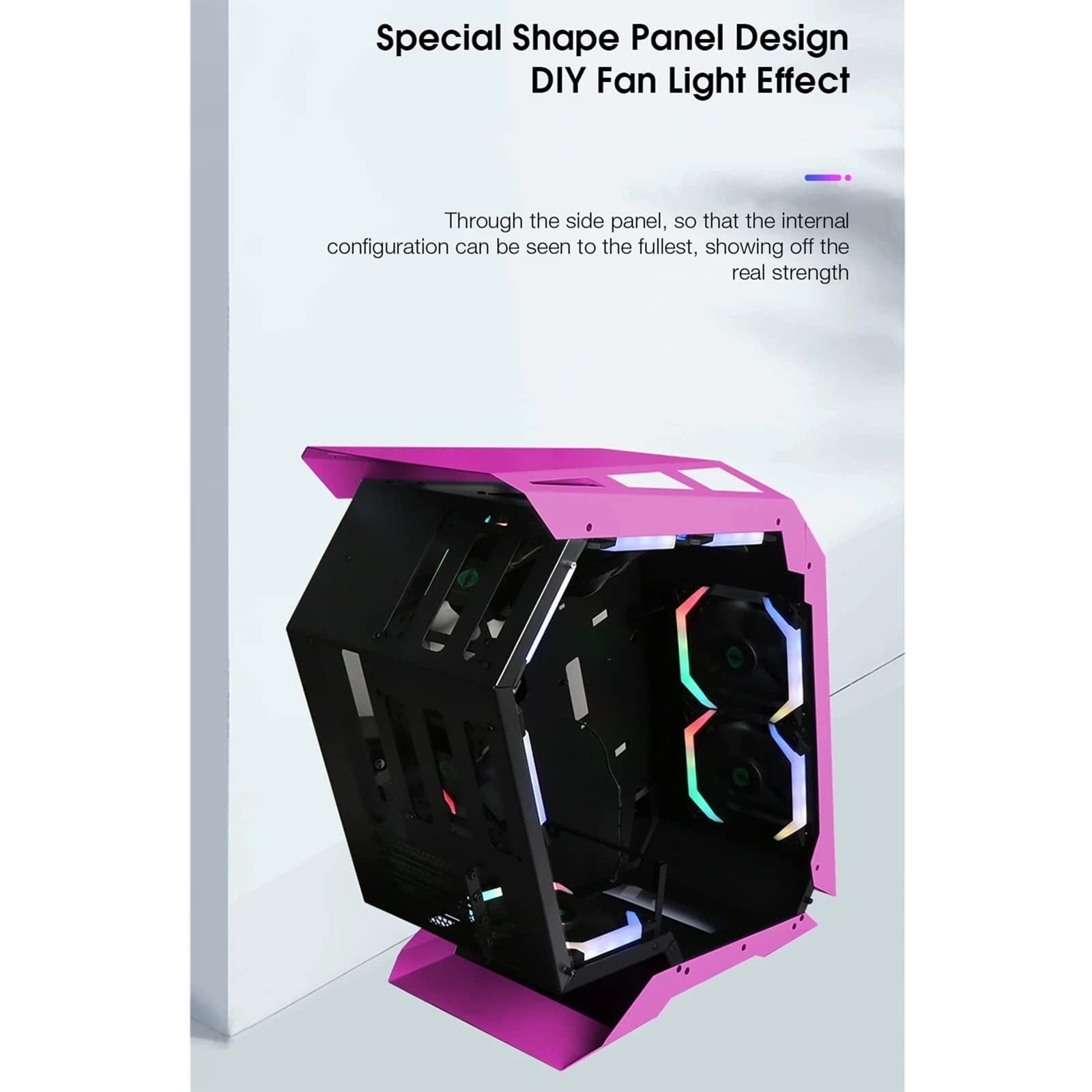 Amazon.co.jp: PCケース RGB PCケース特殊形状アクリルサイド透明