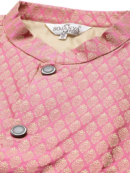 Image of SOJANYA (Since 1958, Men's Silk Blend Grey Kurta Pyjama & Silk Blend Jacket Combo