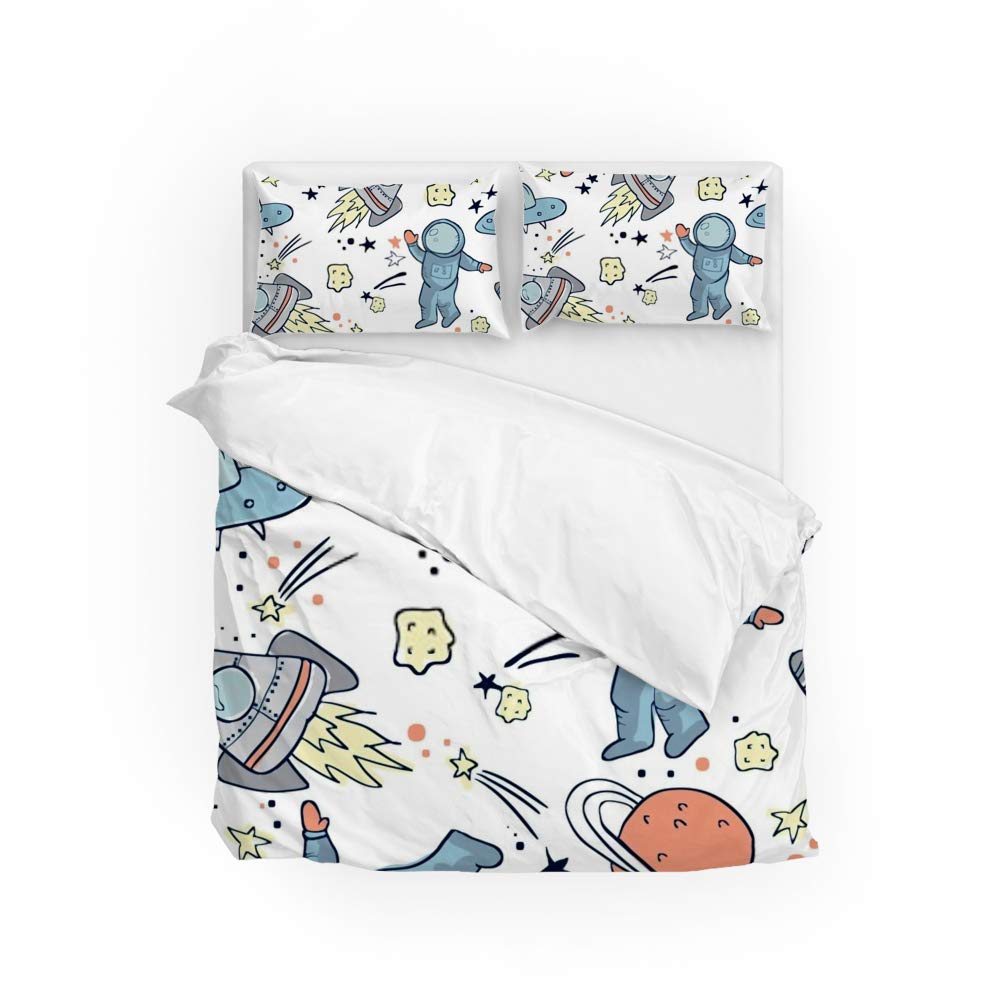Housse de couette en polyester durable, parure de lit King facile à repasser