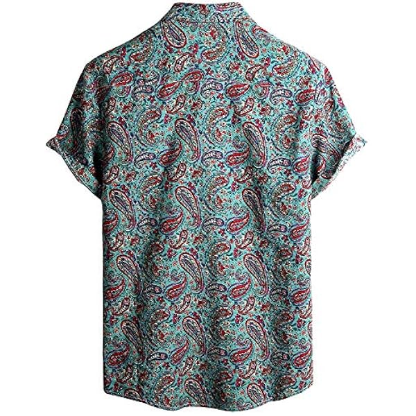 VATPAVE Camisas hawaianas florales de manga corta con botones para hombre