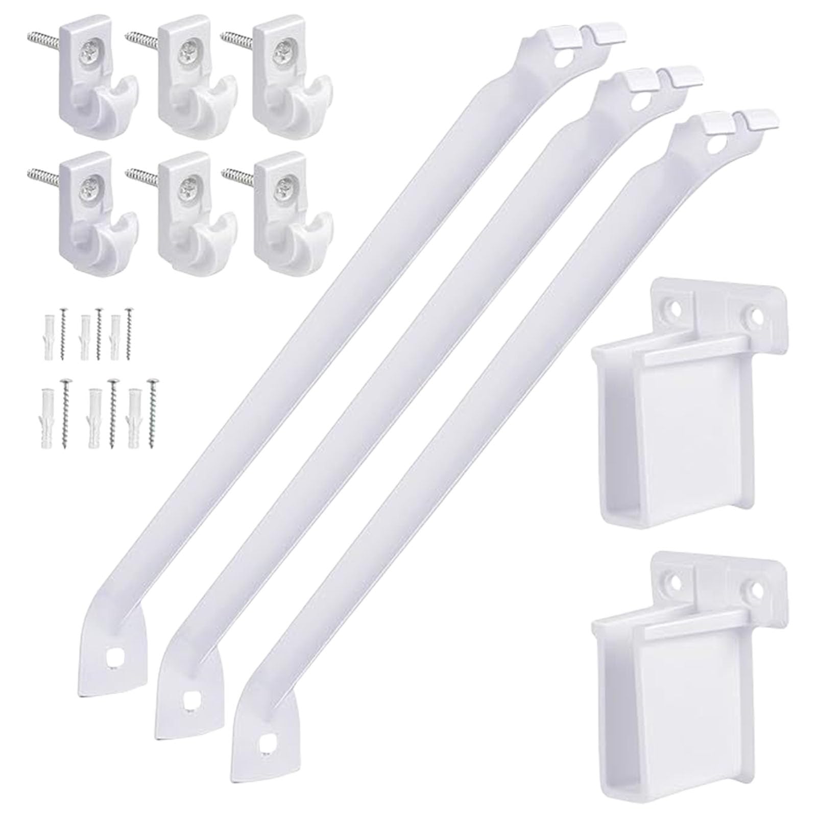 12Inch Wire Shelf Brackets Set Featuring 6 Clip and 2 End Brackets Suitable for Various Display Needs Home Space Secure Shelf Mounting