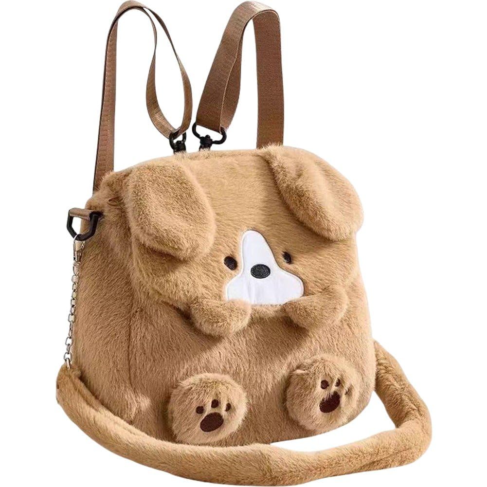 Sac d'école amusant en peluche chien : cadeau d'anniversaire enfant