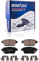 Vista 7 de Kit de frenos Detroit Axle para 2006-2011 Honda Ridgeline Rotores de freno perforados y ranurados 2007 2008 2009 2010 Pastillas de frenos cerámicas