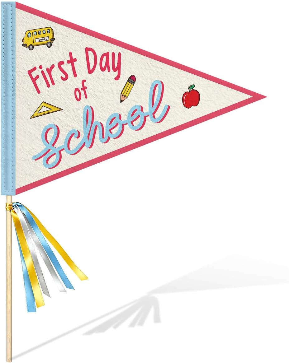 First Day of 3rd Grade Flag with Ribbons for Teachers Students Boys Girls