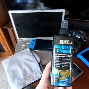 FLITZ Electronic Screen Cleaner Spray - 7.6oz of USA-Made Multi-Purpose Monitor Cleaner for Computers, TVs, Lenses, Phones, More - Non-Streak, Anti-Static Screen Spray w/No Harsh Chemicals