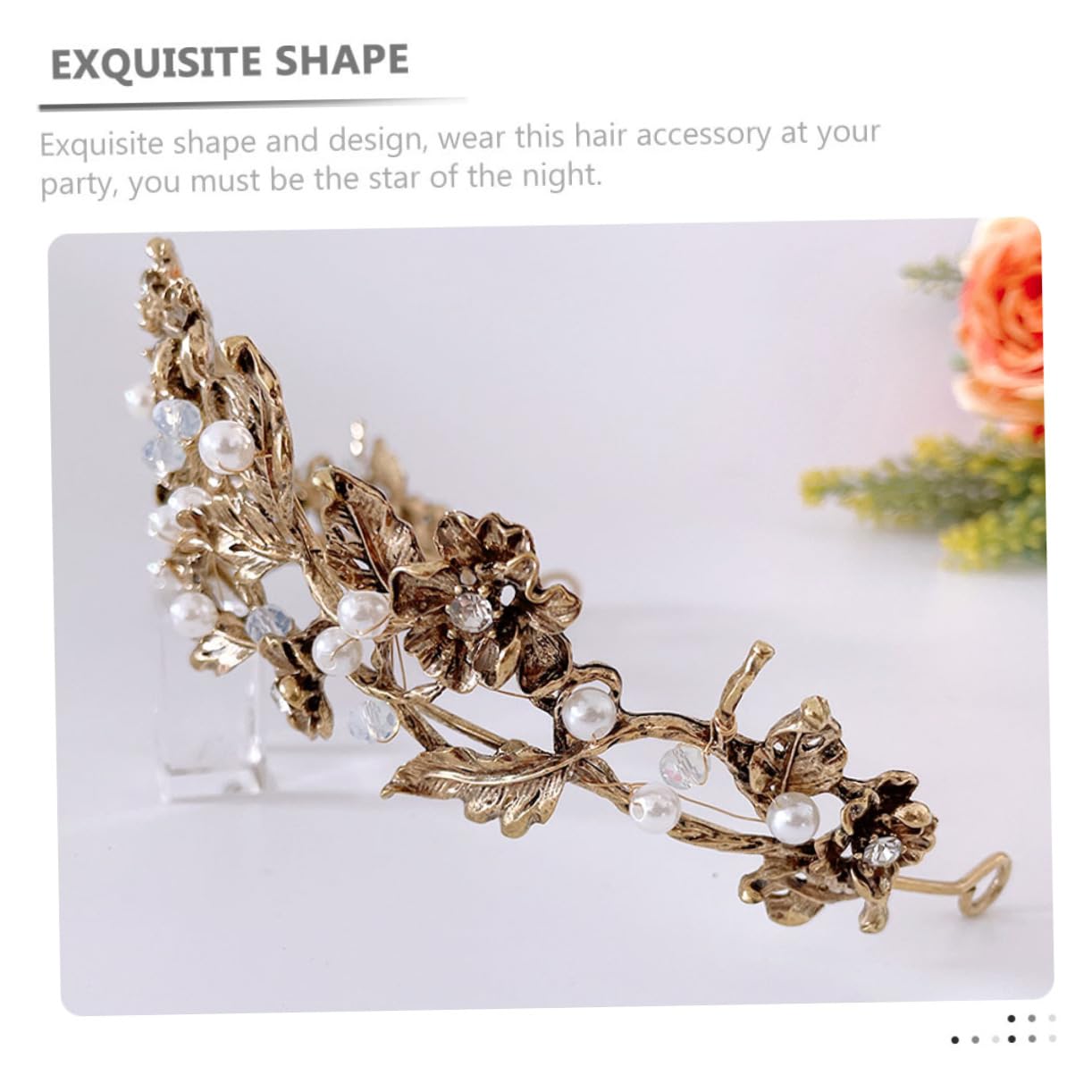 Healeved 4piezas Diadema De Perlas Para Boda Tocado De Novia Diseño Barroco y Cristales Accesorio Elegante Para Fiestas y Cumpleaños
