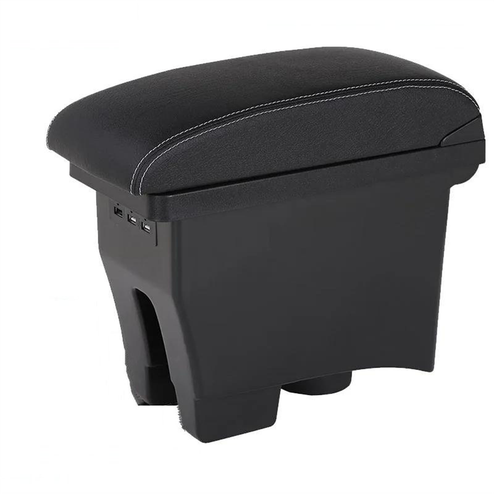 NMJLQW Storage Rack Car Armrest Box Center Storage Box Car Accessories Retrofit 2012-2018 For POLO Mk5 6R Vento(3 Black leather)