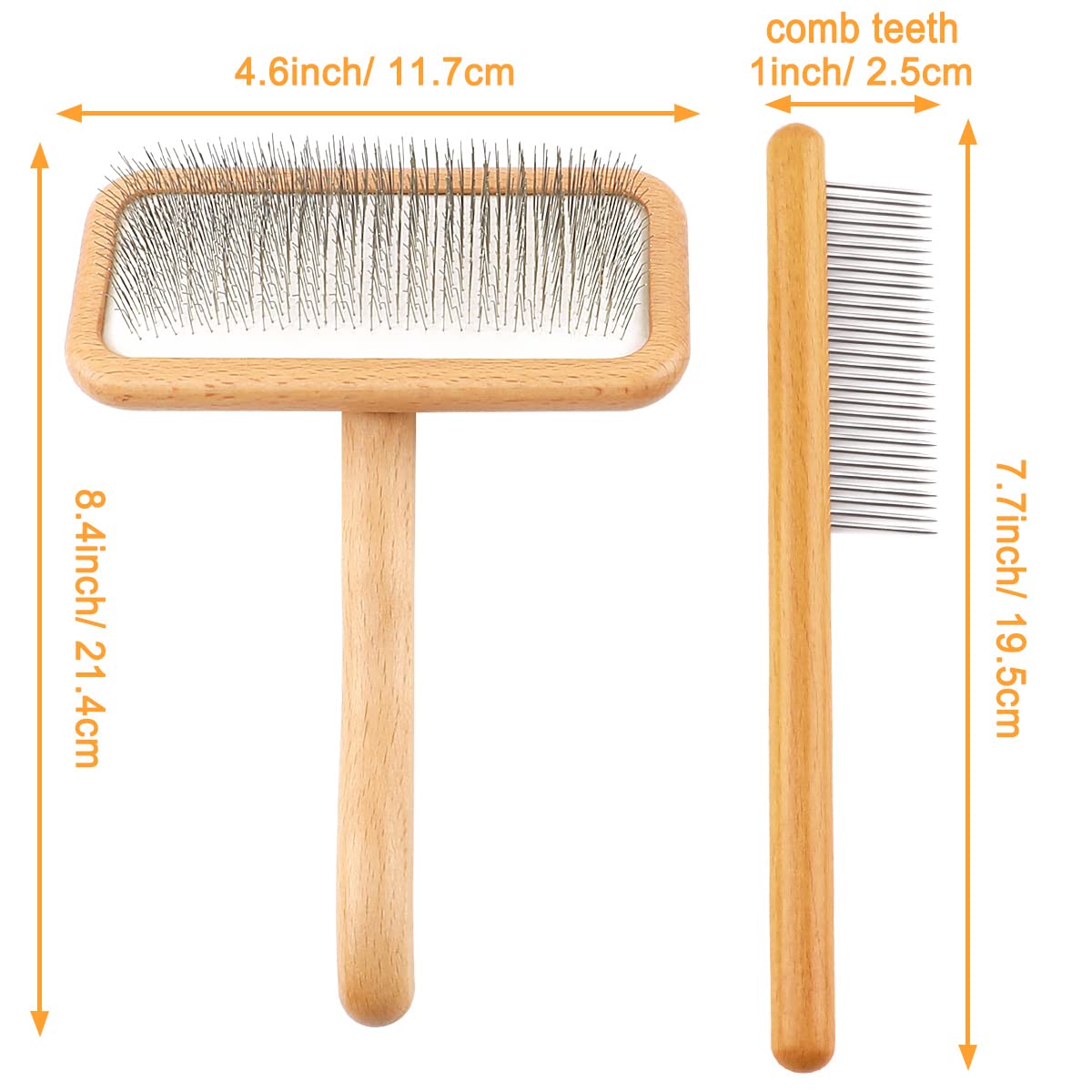 Râteau et Peigne à Tapis en Laine pour Le toilettage des Poils, Plus adapté aux Tapis (Bois Naturel, 2 pièces)