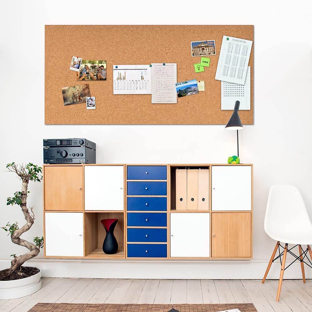Okydoky Pinnwand Korkpla(40 * 120cm,6mm), Selbstklebende Kork Borad Rolle, Korktafel zum Fotos aufhängen, Cork Bulletin Bars für Büro, Schule und Zuhause(6mm,DE)