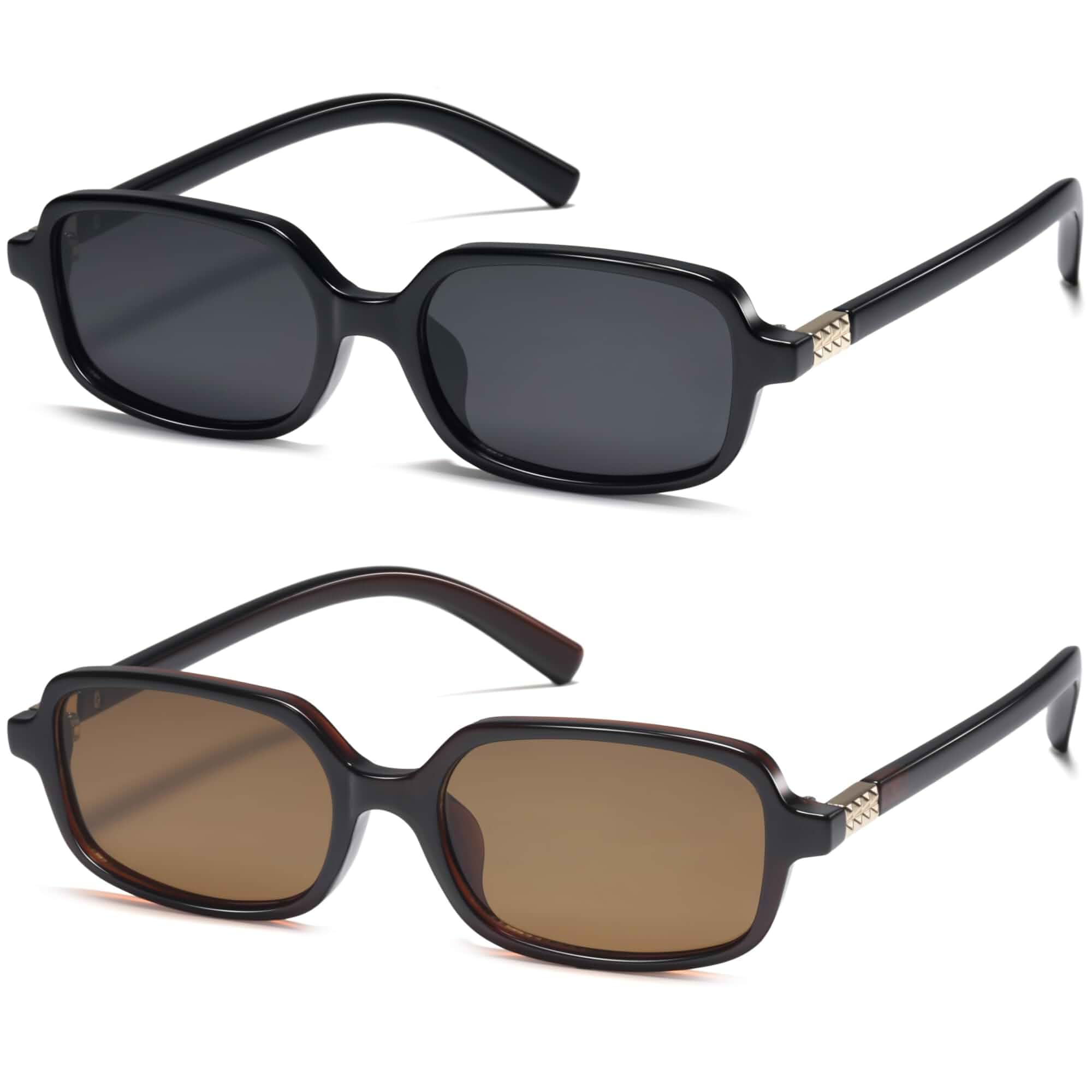 Small Rectangle Sunglasses for Women Narrow Y2K Retro Sun Glasses 90s Vintage Style, Slim Shape for Petite Faces, Thin Fashion Lightweight Design UV400 Protection for Daily Outfits, Vacation