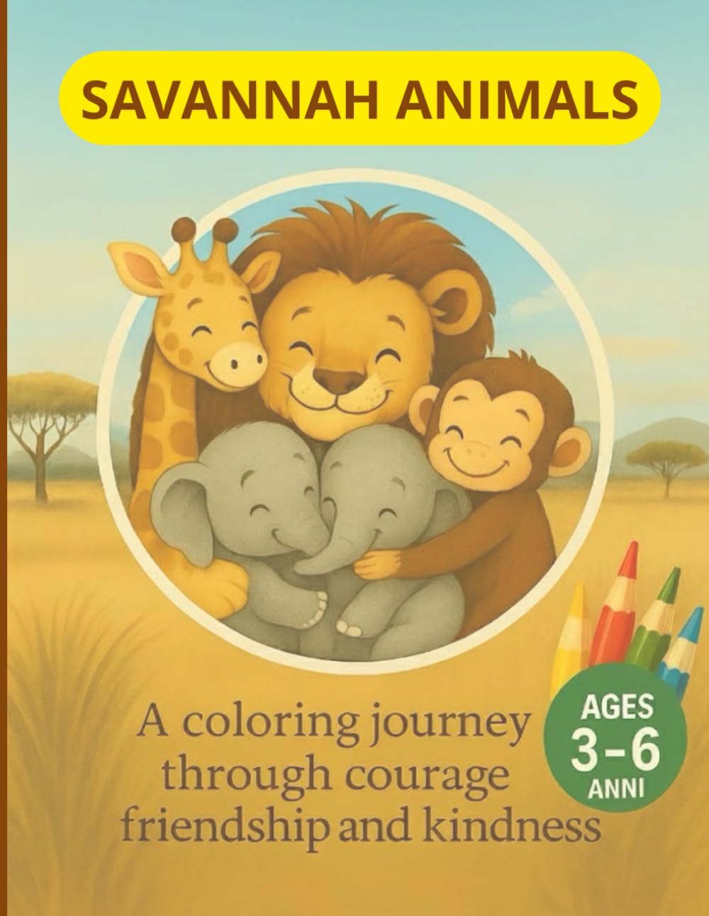 SAVANNAH ANIMALS: A Coloring Journey of Courage, Friendship, and Kindness