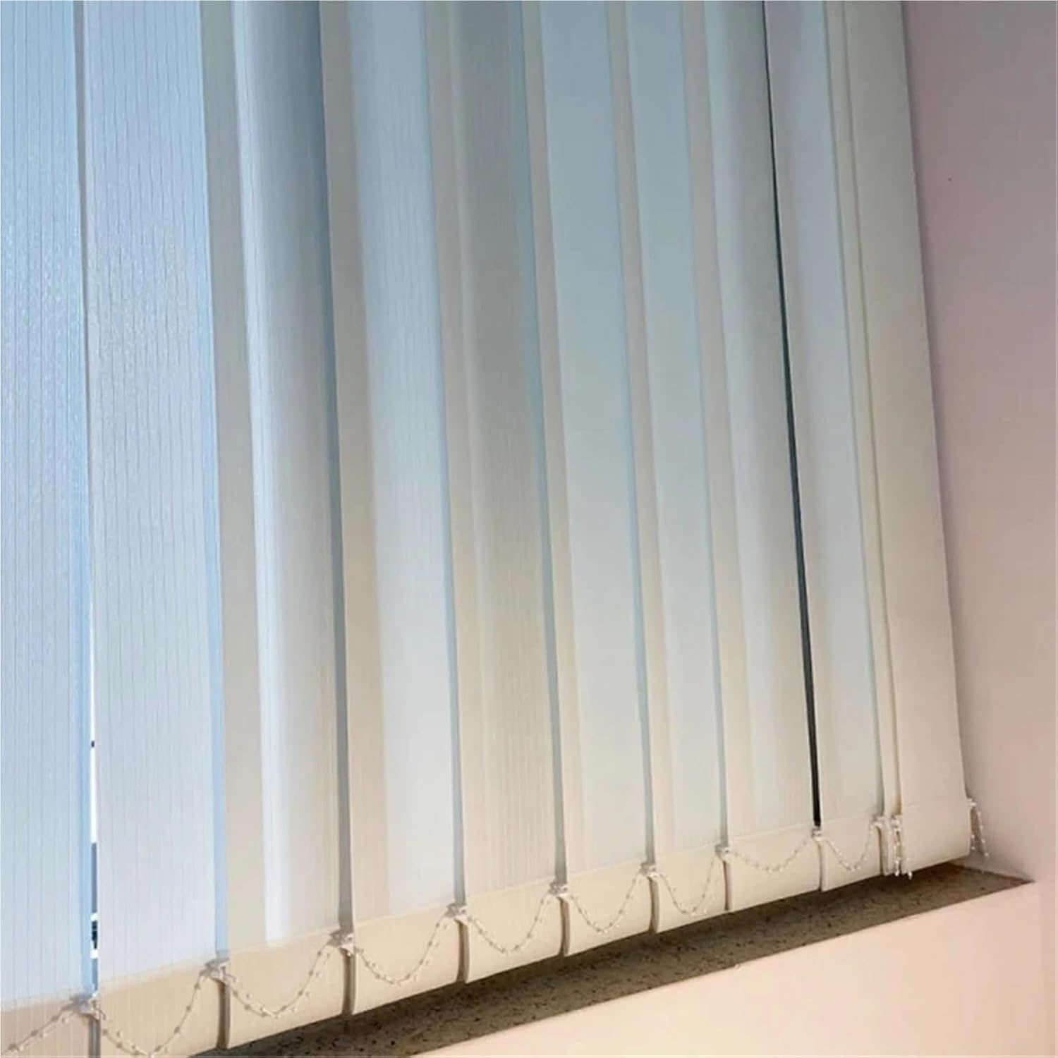 60 Pcs Plastic Base Plate White Vertical Blind Bottom Weight Slats Accessory for Sliding Glass Door Patio Door Window