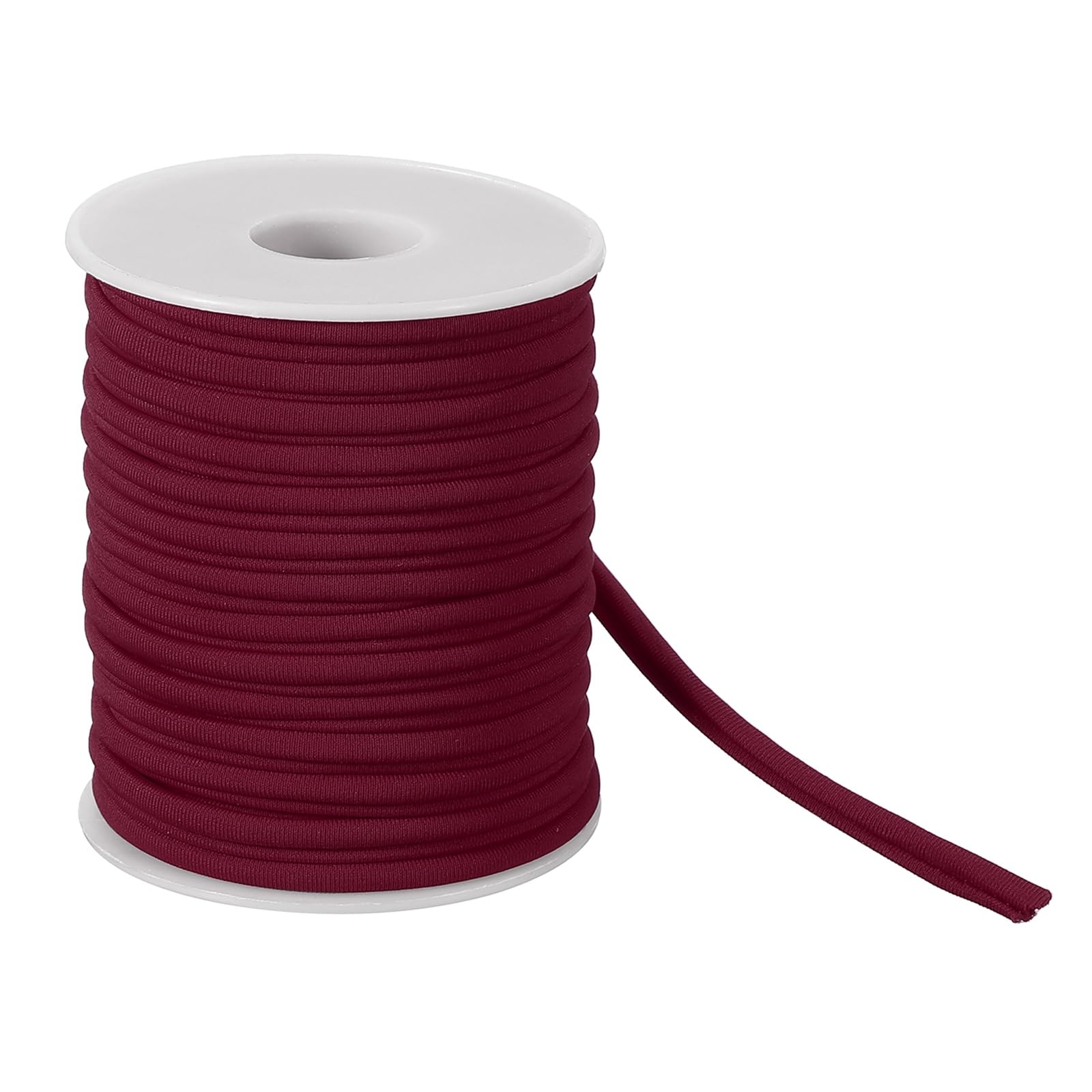 Cordon élastique couture rouge vin 6mm sangle extensible tressée loisirs créatifs 20m