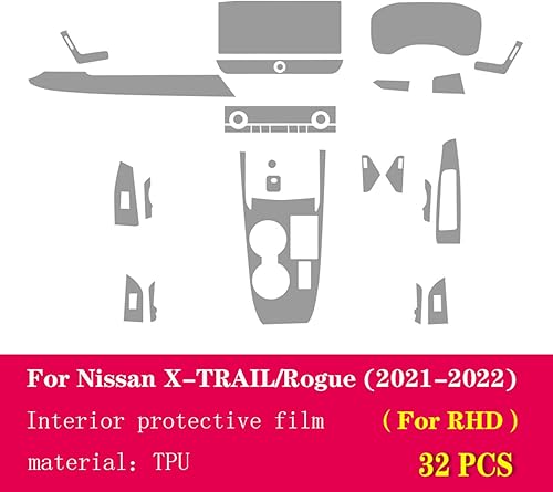 Miniatura 2 de LAVIYE Película protectora transparente de TPU para consola central de automóvil, película antiarañazos, para Nissan X-Trail Rogue 2021-2023