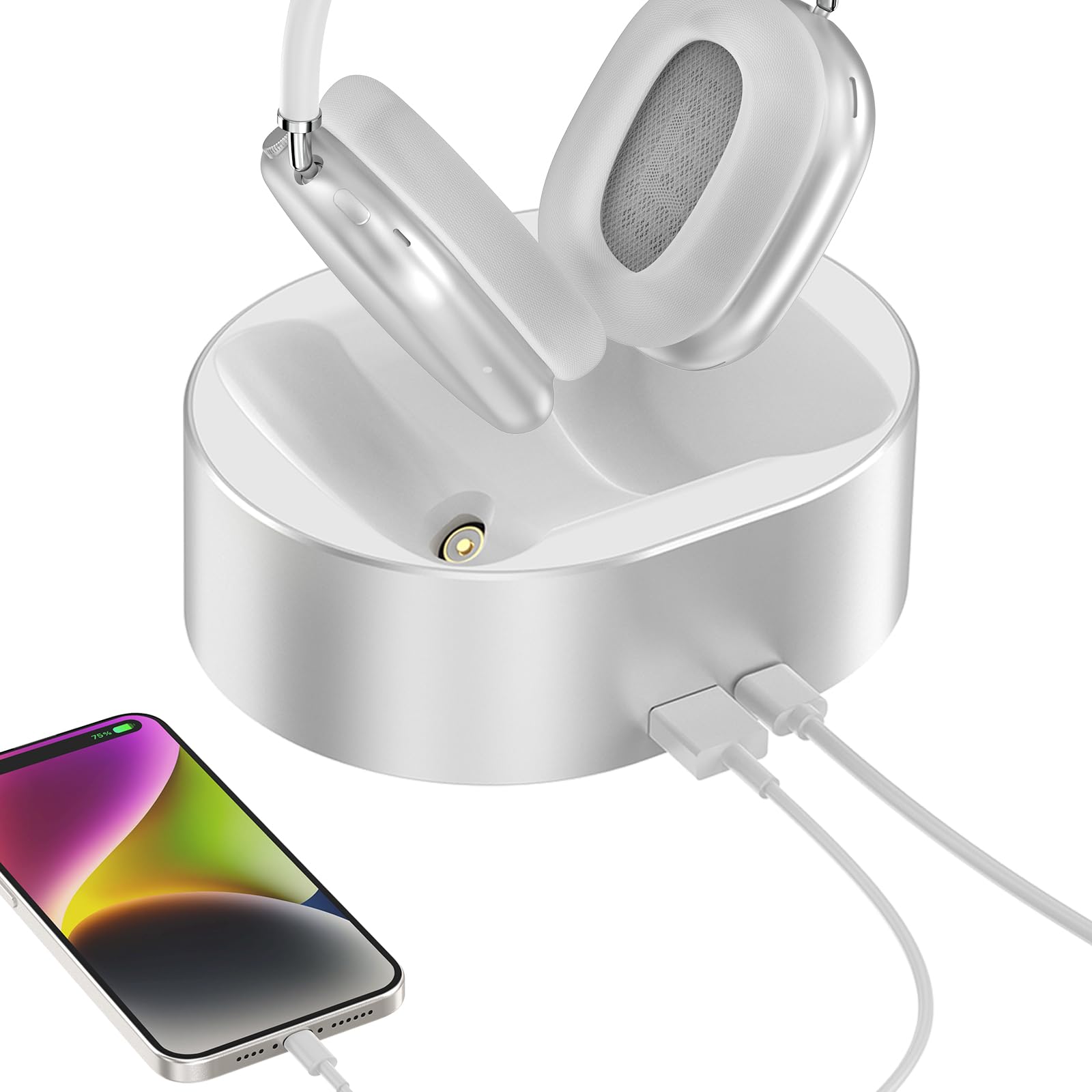 ROUNKIN Headphone Charging Stand for AirPods Max,Magnetic Stand,Protable Desktop Headset Holder,Headset Stand, Charging Base for Headphones,Designed