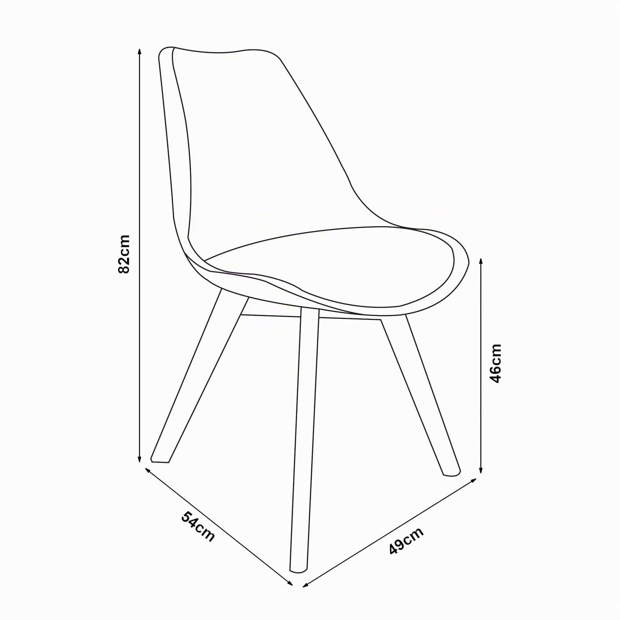 [en.casa] Set 2 Sedie con Gambe in Legno di Faggio e Scocca Rivestita in Similpelle Seduta Imbottita Design Ergonomico per Sala Pranzo Cucina Ufficio - Turchese