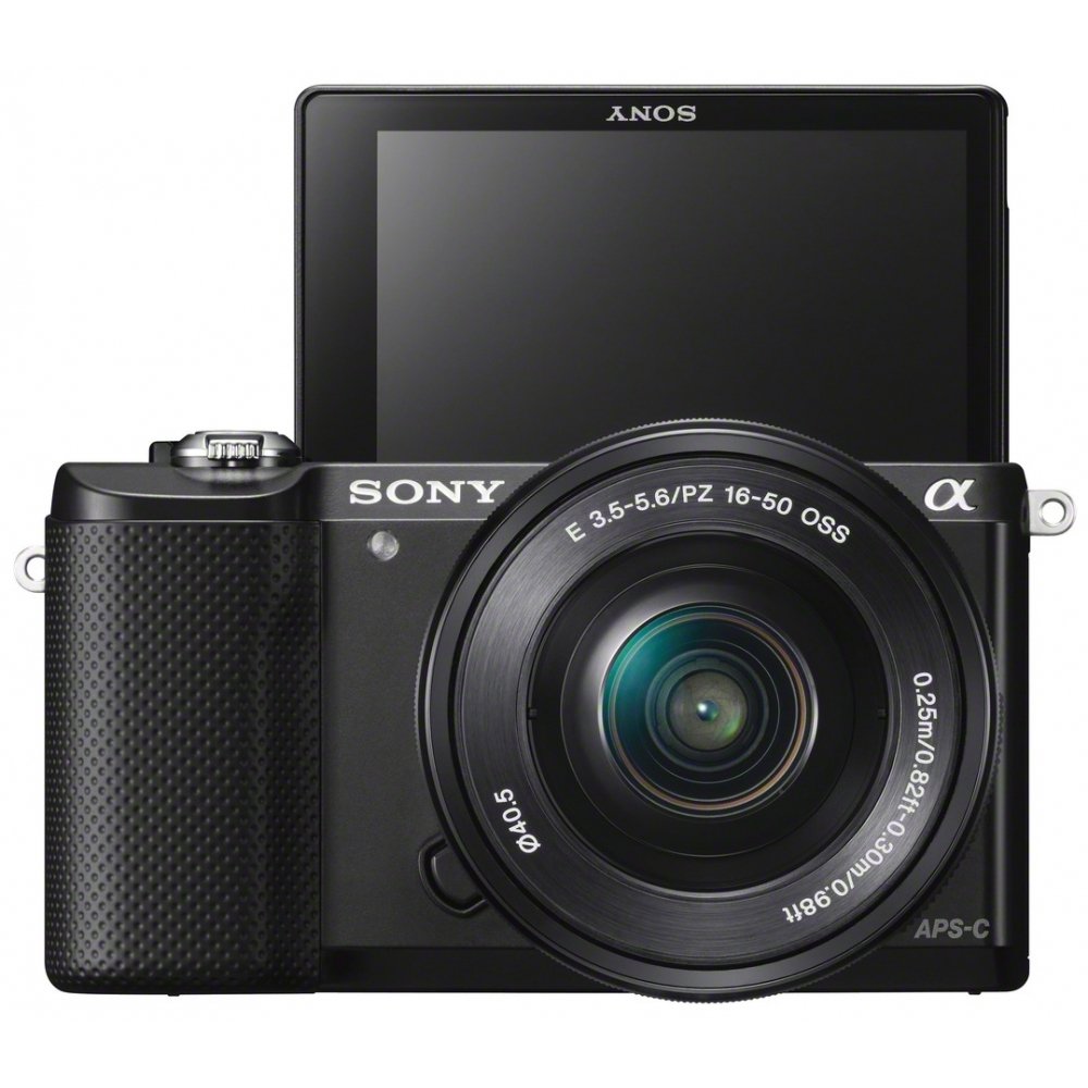 Sony Alpha 5000Y Fotocamera Digitale Compatta con Obiettivo Intercambiabile, Sensore APS-C CMOS Exmor HD da 20,1 MP, Obiettivi 16-50mm e 55-210mm inclusi, Nero