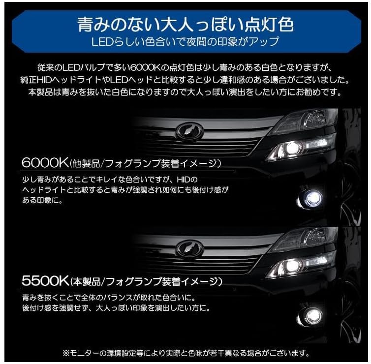 Amazon | 20系 前期/後期 セルシオ LED フォグランプ HB4/9006 80W