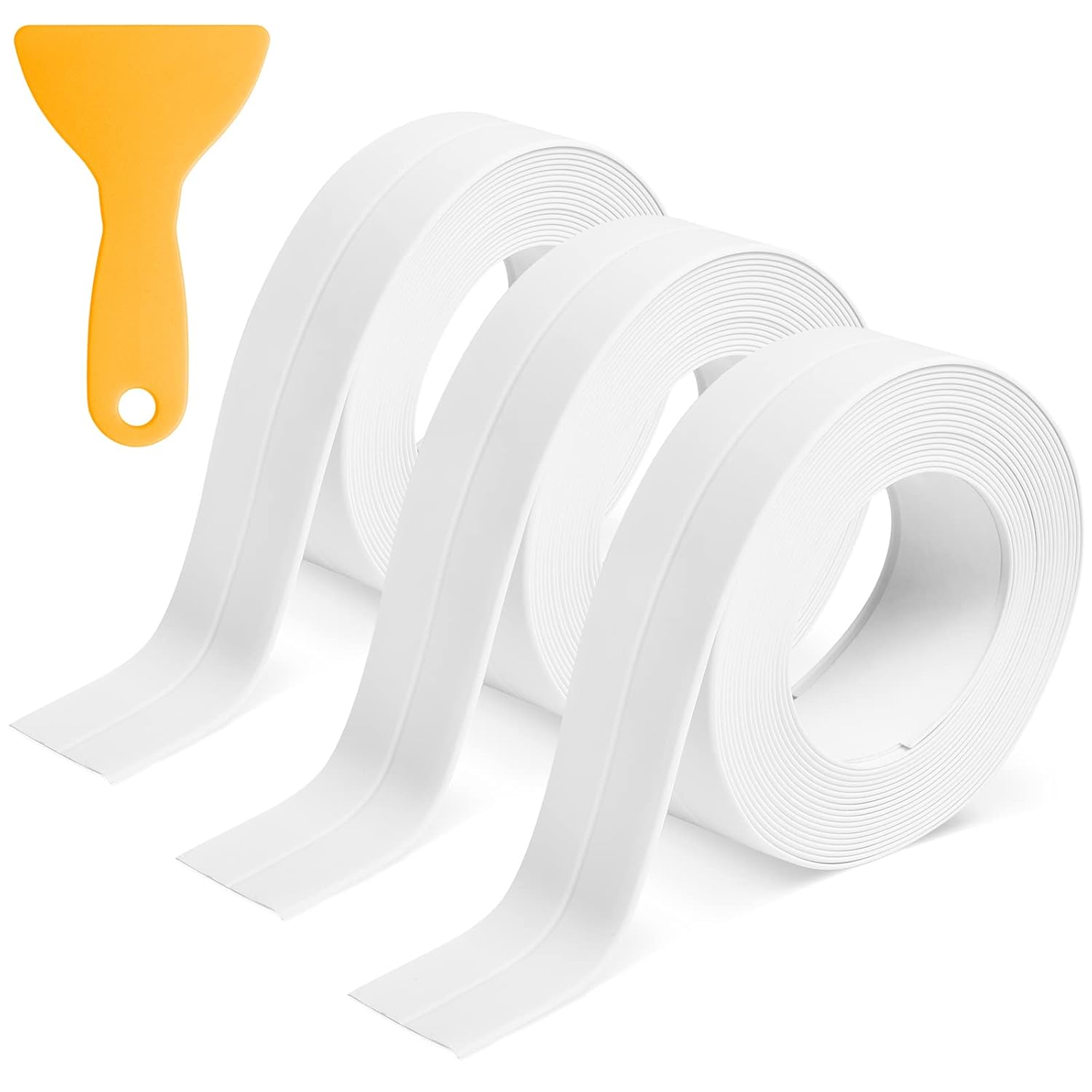 Bath Sealant Strip Self Adhesive, 3 Rolls Bathroom Sealant Tape, 10.5ft