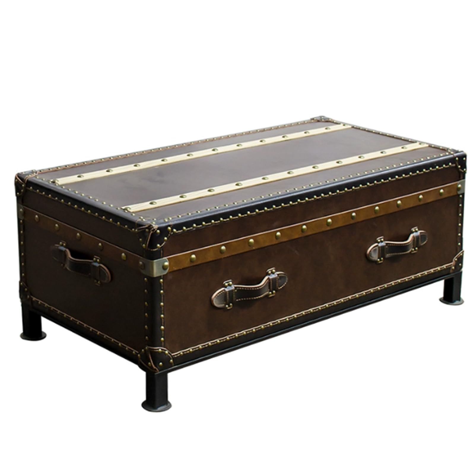 Leather Vintage Suitcases Coffee Table Retro Luggage D cor Antique Decorative Storage Chests with Lids for Home Decor