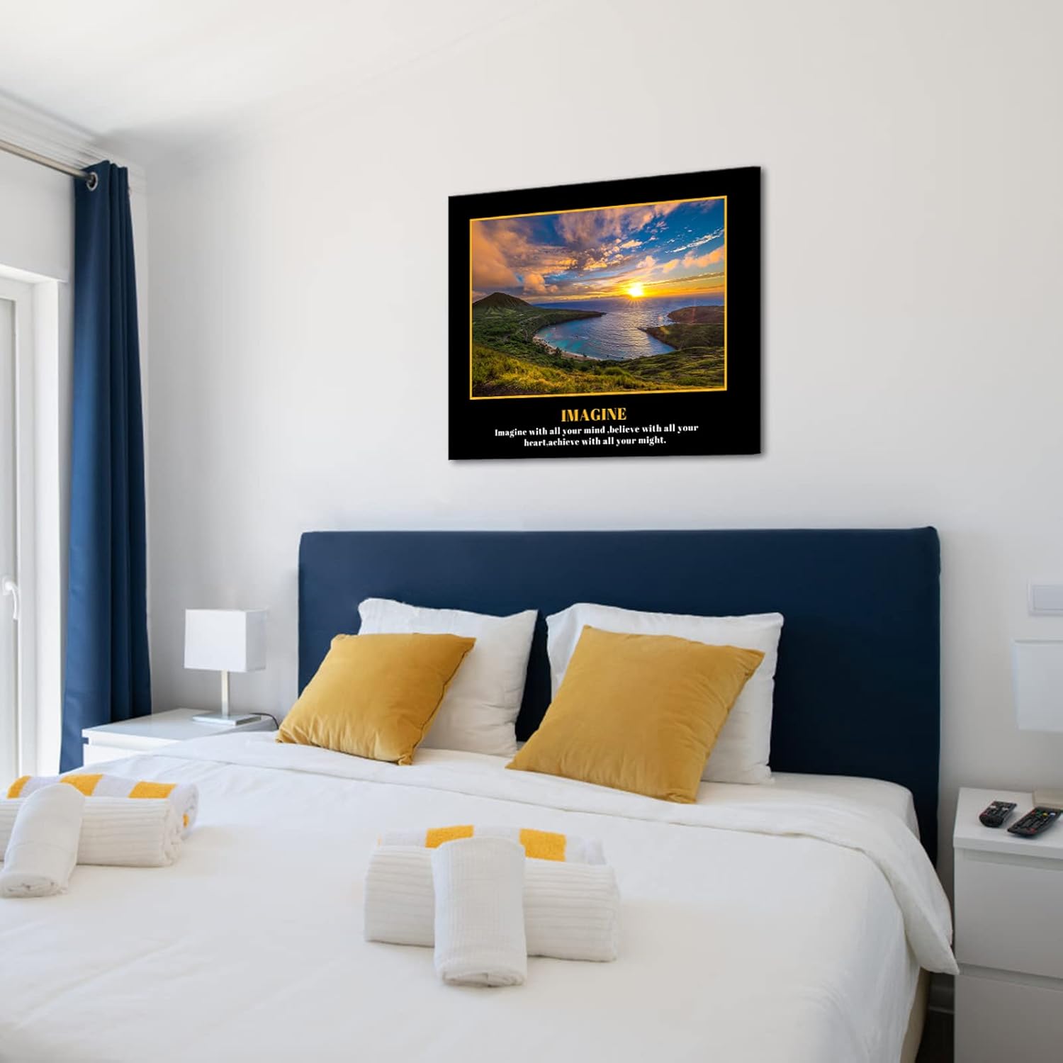 KREATIVE ARTS Imagine with All Your Mind Canvas Quotes Wall Art Prints - Creative & Inspiring Decor for Home & Office Ideal Gift for Dreamers & Innovators 20x24inch - Image 3