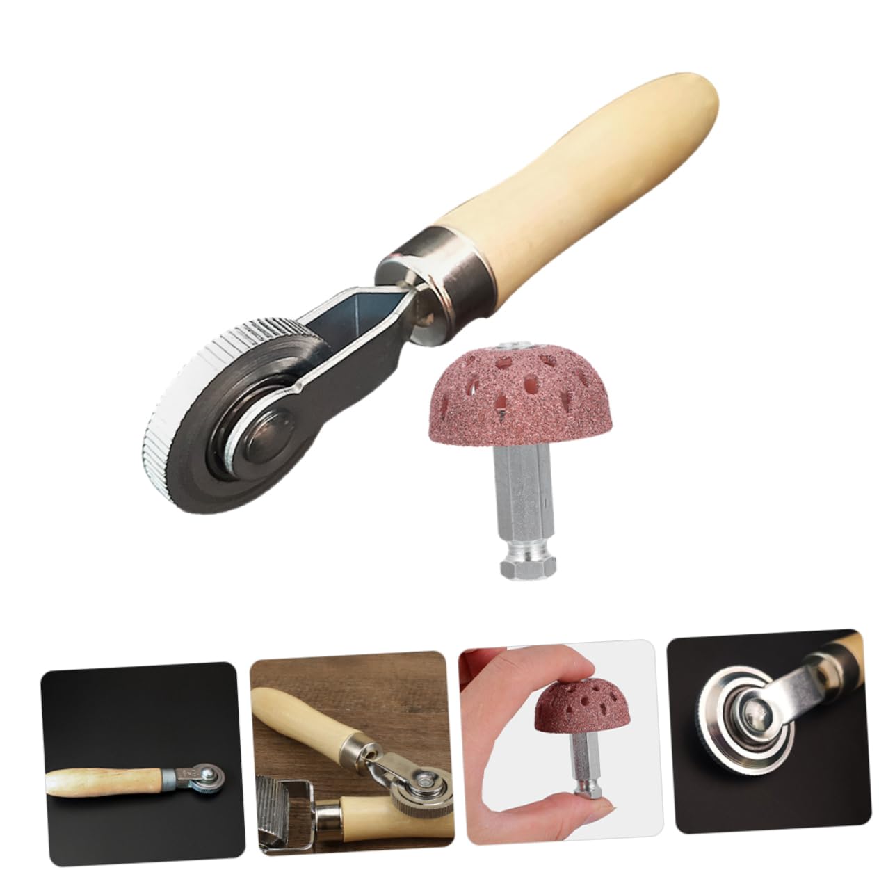 Rodillo Reparador de Neumáticos Cabezal Pulidor 42mm y 38mm de Alta Velocidad, Herramienta Compactadora para Coche y Motocicleta, Uso Automotor y Taller Profesional