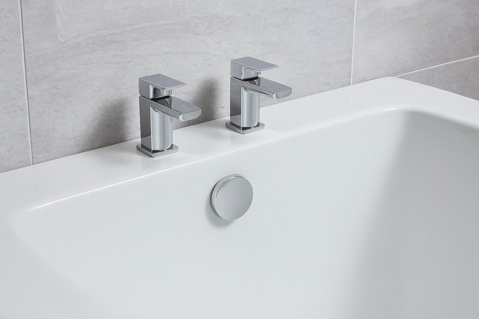 Corso Bathrooms Chrome Mura Bath Pillar Taps (Pair) Hot And Cold | Finish | Hot And Cold | Bath Taps | Lever Handle Design | Easy To Operate