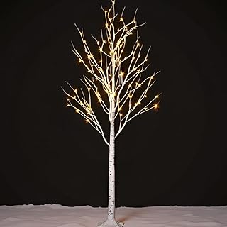 Twinkle Star Lighted Birch Tree 6 Feet 96 LED for Home Wedding Festival Party Christmas Decoration