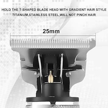 SURKER Electric Pro Li Clippers Barber Accessories Grooming Waterproof Rechargeable Cordless Close Cutting T-Blade Trimmer Hair Clippers for Men(Silver) (Silver)
