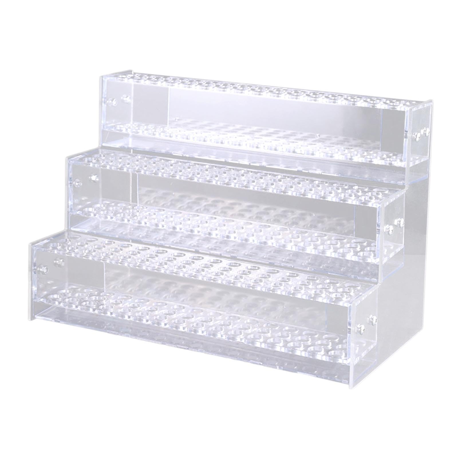 Zambuph Clear Multi Holes Makeup Brush Rack Storage Offers Transparent Look Accommodating Any Desk Decorations While Staying Organized Transparent Pen Display, 3 Layer 144 Holes