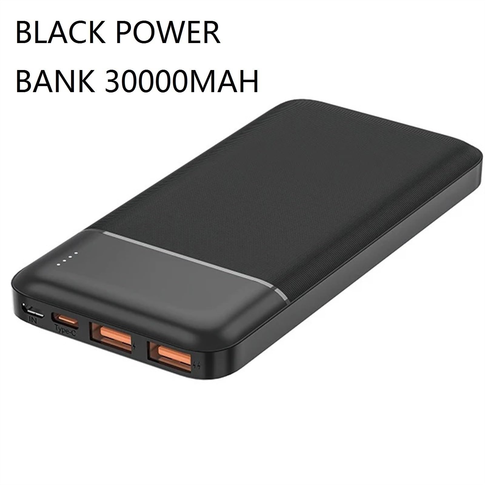 Power Bank 30000mAh-10000mAh Powerbank O Dużej Pojemności Przenośna Ładowarka Do Telefonu PD22.5w Typ C Szybkie Ładowanie PC Ognioodporny (Size : Black Power Bank 30000mAh)