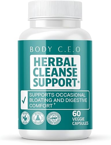 Limpieza de hierbas - con prebióticos, botánicos y antioxidantes - para movimientos intestinales regulares, digestión, salud intestinal 60 cápsulas