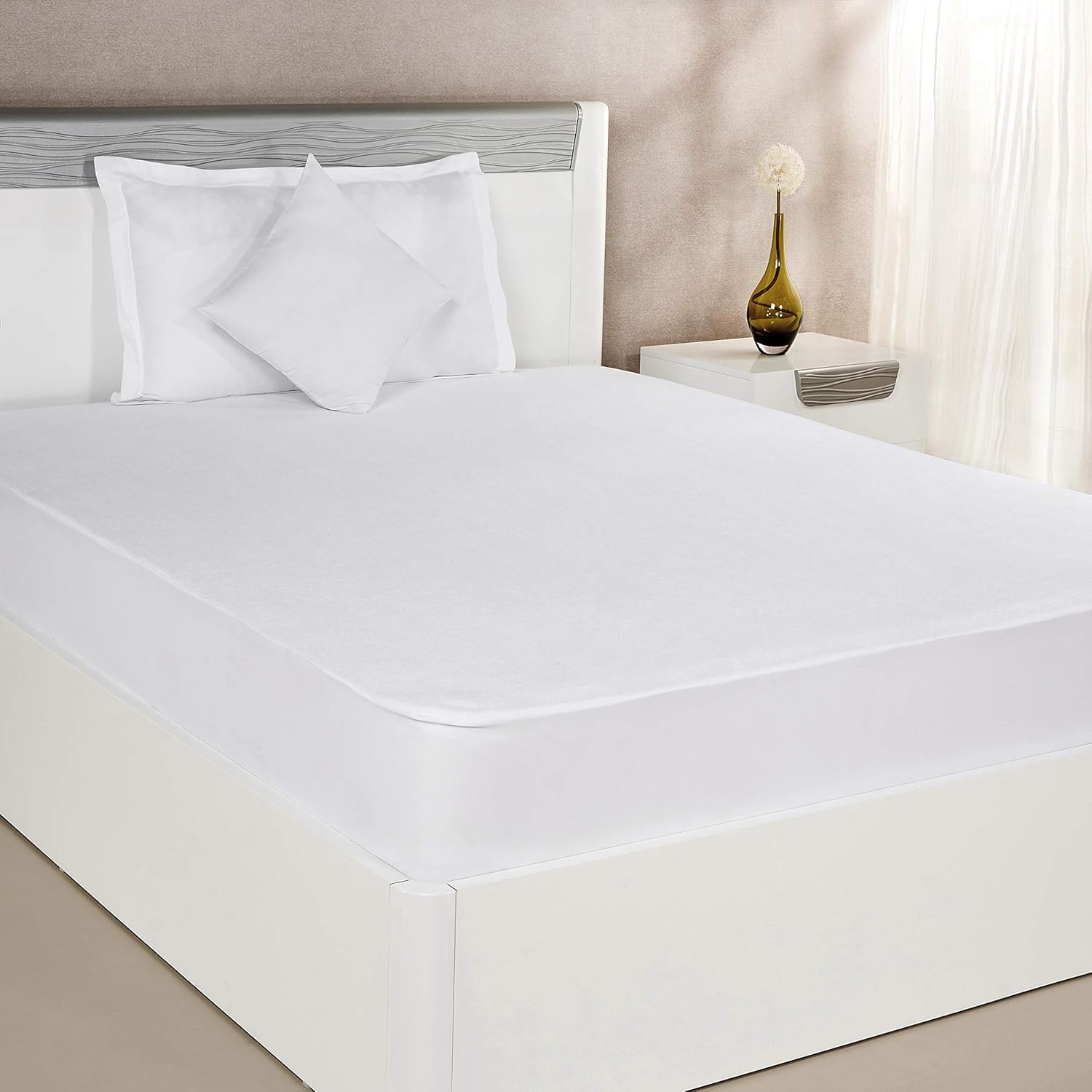 Amazon Brand - Umi Cotton Feel Terry Soft Waterproof Mattress Protector | Breathable - Hypoallergenic Mattresses Protector Single Size(36x78)(inches) Pack of 1-picture-25